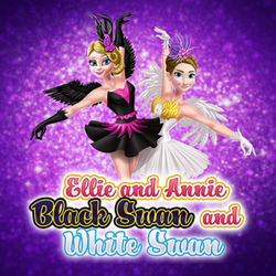 Ellie and Annie Black Swan and White Swan
