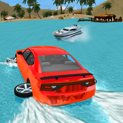 Water Slide Car Race - Water Surfing Stunts