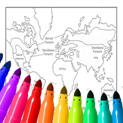 World Map Coloring For Kids